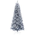 thumbnail image 1 of HOMCOM 5 ft Artificial Christmas Tree with Snow Flocked Branches, Hinge, 1 of 10