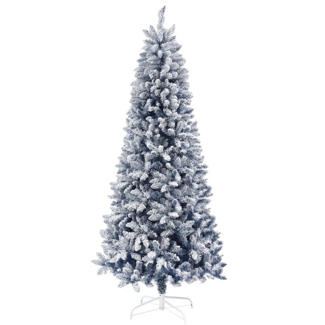 HOMCOM 5 ft Artificial Christmas Tree with Snow Flocked Branches, Hinge