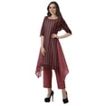 thumbnail image 3 of Moomaya Kurti Asymétrique avec Ensemble Pantalon Femmes Chanderi Imprimé Tenue de Fête Vêtements, 3 of 6