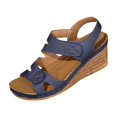 thumbnail image 2 of Gspmoly Wedge Sandals, Women'S Casual Open-Toe Wedge Sandals with Adjustable Ankle Strap, Comfortable Cushioned Insole, and Versatile Solid Colors for Spring and Summer Fashion Summer Sandals, 2 of 4