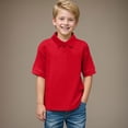 thumbnail image 2 of Splozh Vêtements pour Garçons Été Manches Courtes Col Rond Basique Mode Garçons T-Shirt à Manches Courtes pour Enfants Chemise en Coton pour Enfants, Rouge, 9-10 Ans, 2 of 5