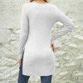 thumbnail image 3 of SROBPTY Longues Chandails à Manches pour Femmes, Mode pour Femmes Manches Longues Col Rond Taille Nuptiale Long Blanc, TG, 3 of 4