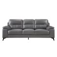 thumbnail image 3 of Topline Home Furnishings 2pc Dark Grey Leather Sofa Set, 3 of 5