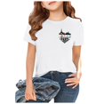 thumbnail image 2 of WEIYLL T-Shirts Graphiques pour Filles Manches Courtes Été Col Rond Ville Tee-Shirt Doux Imprimé Quotidien pour Enfants de 6-7 Ans, 2 of 6