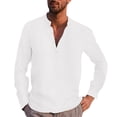 thumbnail image 4 of PMUYBHF T-Shirts Graphiques pour Hommes, Mode Décontractée Printemps et Automne, Chemise à Manches Longues avec Col et Boutons, 4 of 6