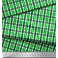 thumbnail image 2 of Soimoi Moss Georgette Fabric Gingham Check Printed Fabric 1 Yard 42 Inch Wide, 2 of 3