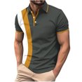 thumbnail image 1 of Mefallenssiah Hommes Hauts, Clairière Hommes Col Couleur Manches Courtes top Manches Courtes Col Rabattable Chemisier, 1 of 1