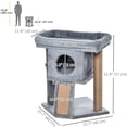 thumbnail image 3 of PawHut Cat Tree, Small Cat Tower with Perch, Scratching Post, Grey, 3 of 9