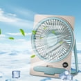 thumbnail image 2 of Blue Portable Card Fan Five Speeds 1800Mah Rechargeable Battery Hanging Desktop Design Brushless Motor Phone Holder Multi Function Cooling Device, 2 of 6