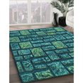 thumbnail image 3 of Ahgly Tapis Rond Lavable en Machine Intérieur Transitionnel Bleu Profond, 4 Pieds Rond, 3 of 7