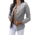 thumbnail image 1 of Innerwin Business Jackets V Neck Women Blazers Work Solid Color Slim Fit Cardigan Jacket Grey 2XL, 1 of 2