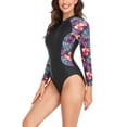 thumbnail image 3 of Maillot de Bain à Manches Longues Femme Maillot de Bain une-Pièce à Manches Longues pour Femmes Fermeture Éclair Imprimé Floral Maillot de Surf Robe à Manches Longues Femme Maillots de Bain à Manches Longues pour Femmes Robe à Manches Longues pour Femmes, 3 of 6