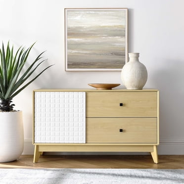 Modway Nectar 43" Wood Grain Accent Cabinet in Natural White