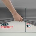 thumbnail image 2 of Lux Decor Collection Fitted Bed Sheet, 16" Deep Pocket Twin Sheets - 1800 Thread Count Microfiber Fitted Sheet (Twin, Grey), 2 of 5