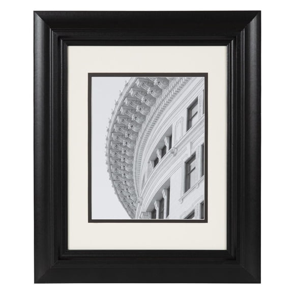 DesignOvation Sawyer 11" x 14" Matted to 8" x 10" Black Picture Frame