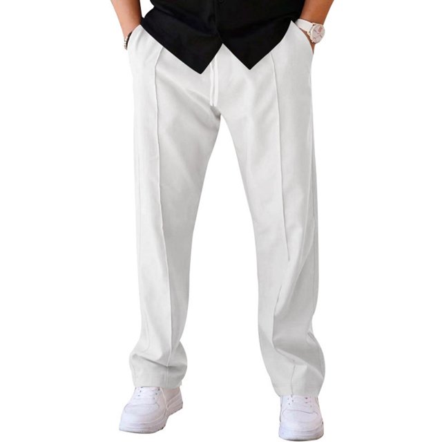 FOCUSNORM Men's Tapered Joggers Lightweight Drawstring Elastic Waist Solid Color Athletic Workout Pants Trousers