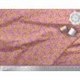 thumbnail image 2 of Soimoi Rayon Fabric Text & Tiger Face Cartoon Printed Fabric 1 Yard 56 Inch Wide, 2 of 3