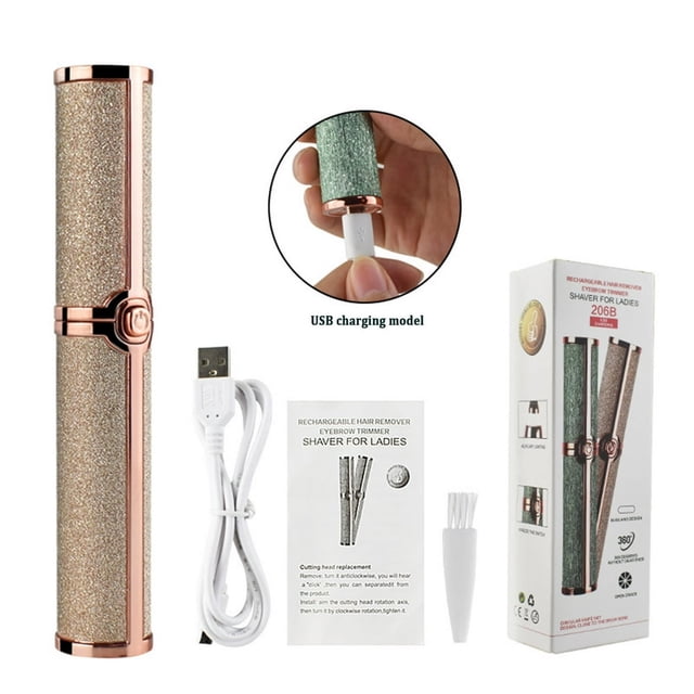 YOPTOP Lipstick Ladies Electric Eyebrow Trimmer Shaver Hair Removal Instrument Eyebrow Shaving Artifact Automatic Shaving Lip Hair With Light Design Convenient To Carry and Easy To Beauty T,c
