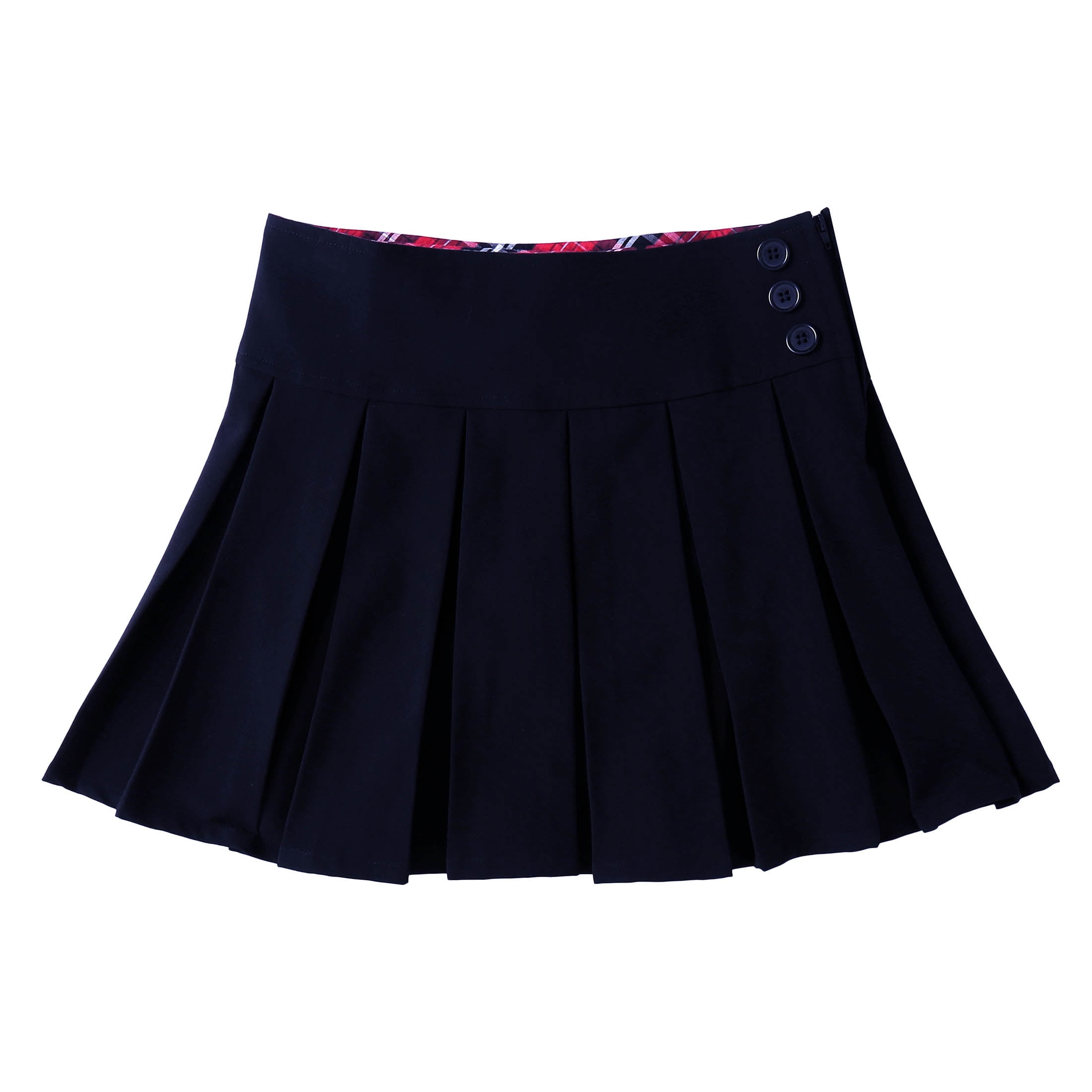 Bienzoe Girl's Pleated Hem School Uniform Skirt Navy 4
