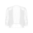 thumbnail image 3 of Women's Half Sleeve Ruffle Sheer Shrug Bolero Cardigan Summer Open Front Chiffon Blouses Tops White S, 3 of 7