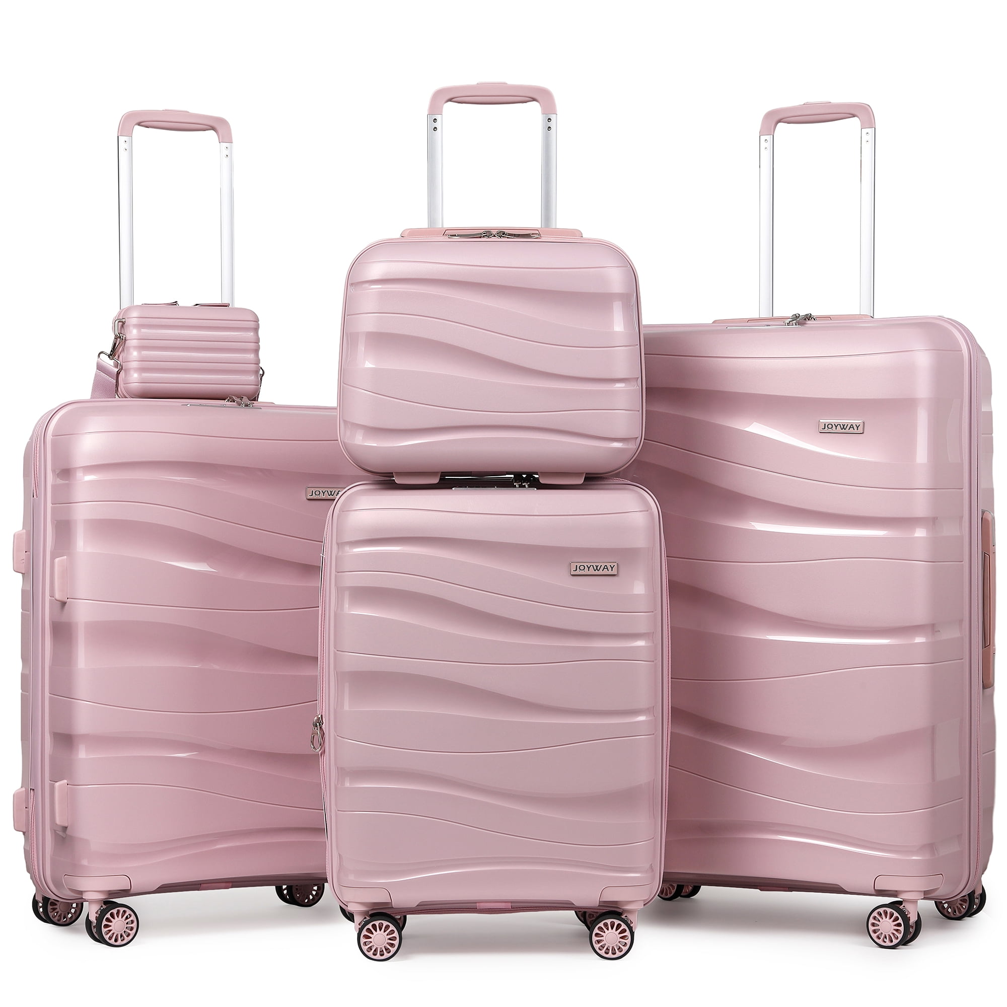 オーシャンジャスパー ピンク/レッド タワーセット Joyway - 5-Piece Luggage Set PP Hardshell Spinner Suitcase with
