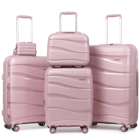 Joyway - 5-Piece Luggage Set PP Hardshell Spinner Suitcase with TSA Lock - (Expandable Carry-On 20 Inch) (24 Inch 28 Inch) for School, Travel, Weekend