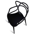 thumbnail image 2 of Master Style Plastic Chair Modern Mid Century, Indoor Outdoor Chair Patio Chair Kitchen Chair 18 Inch Seat Height Restaurant Chair Plastic Stackable Chair Side Bar Chair in White Set 4, 2 of 5