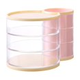 thumbnail image 2 of Wzzjkit 3 Compartments Powder Puff Storage Box Rotating Dusts Proof Dressing Table Desktop Lipstick and Makeup Brush Storage Tube Storage Rack, 2 of 6