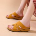 thumbnail image 2 of Penkiiy Womens Sandals Hollow Wedge Sandals Open Toe Orthopedic Arch Support Slip-on Slippers Perforated Backstrap Sandals Flower 38 Yellow, 2 of 8
