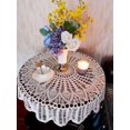 thumbnail image 4 of Ludlz Handmade Crochet Cotton Tablecloth Round Beige Crochet Tablecloths for Wedding Round Cotton Hand Crochet Hollow Out Tablecloth Wedding Dining Table Cloth Cover, 4 of 7