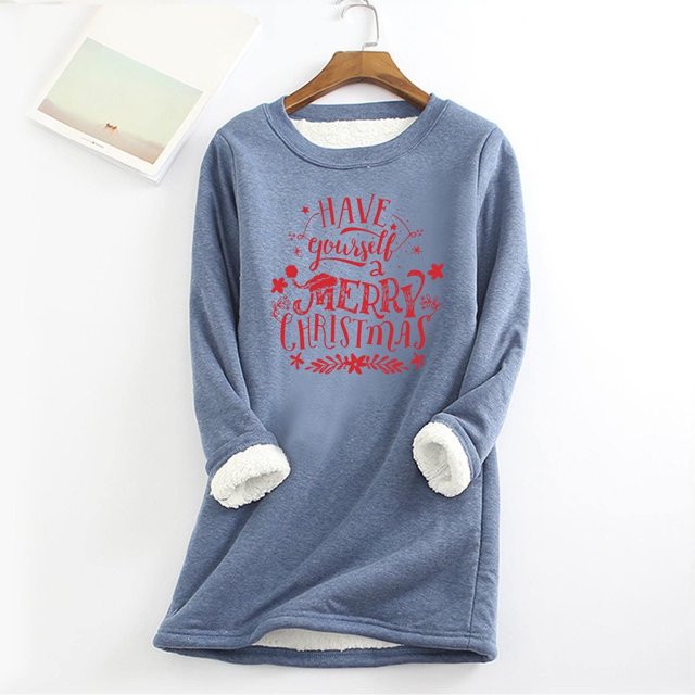 Hauts Chauds pour Femmes, Mode Hiver, Impression de Noël, Manches Régulières, Décontracté, Vacances, Col Rond, Chandails à Capuchon, en Liquidation