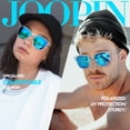 thumbnail image 2 of Joopin Lunettes de Soleil Carrées Unisexes Polarisées, Bleu, 2 of 7