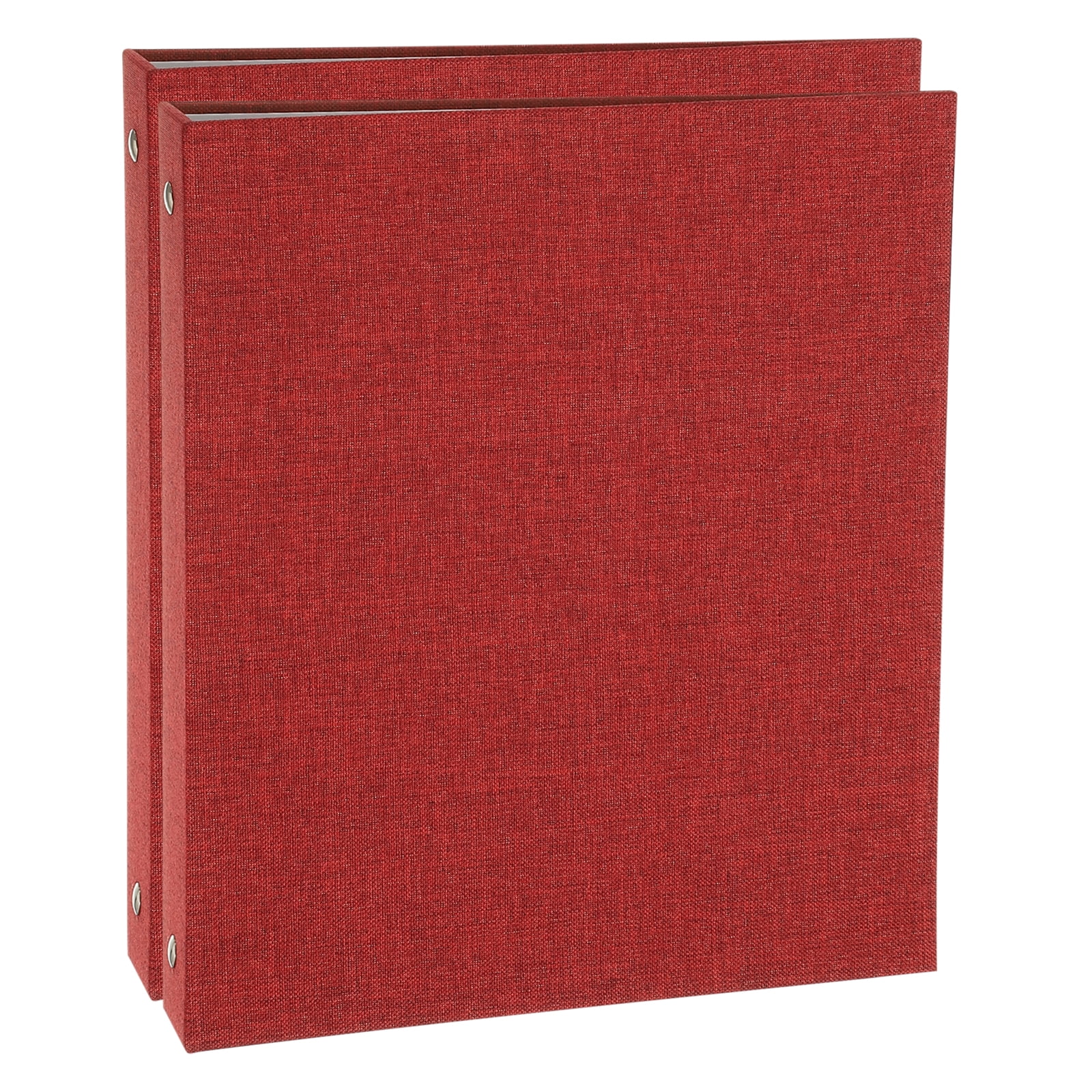 Uxcell 3 Ring Binder, 2 Pcs A5 Size Flexible Round Binder Big Capacity Linen Planner Binder for Business Home Classroom, Red