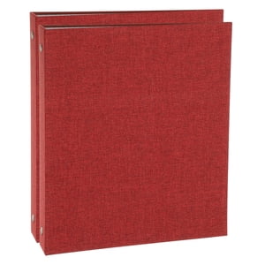 Uxcell 3 Ring Binder, 2 Pcs A5 Size Flexible Round Binder Big Capacity Linen Planner Binder for Business Home Classroom, Red
