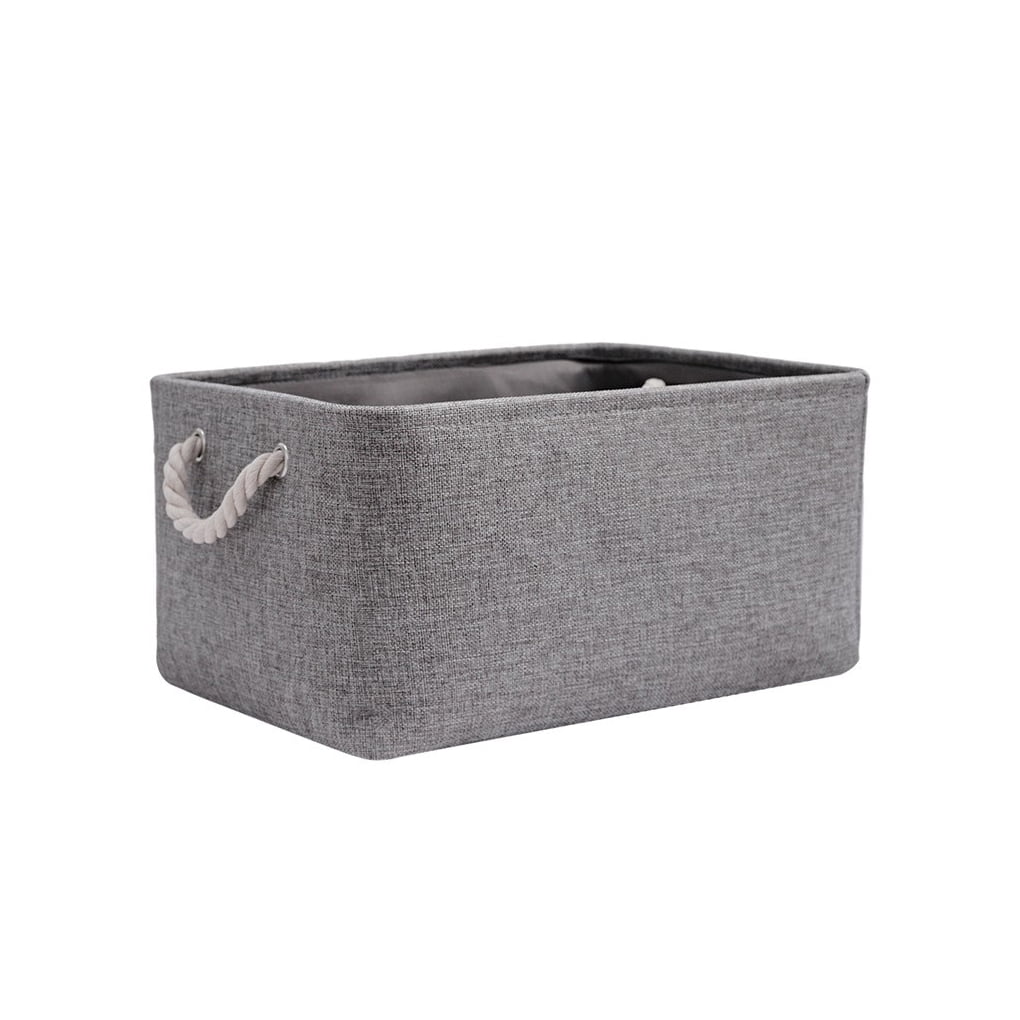 relayinert Storage Container For Organization And Sturdy Rope Handle Foldable Storage Box grey (31*21*13) 1Set