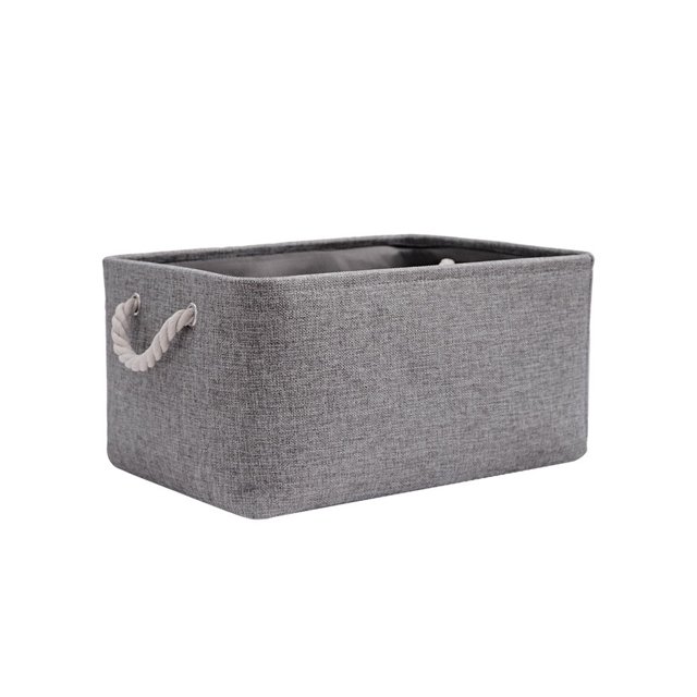 relayinert Contenant de Rangement pour l'Organisation et Poignée en Corde Robuste Boîte de Rangement Pliable Gris 36*26*16 1 Ensemble