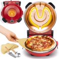thumbnail image 1 of NutriChef Electric Pizza Oven | 1200W Countertop Pizza Maker with Temperature Control & Thermometer | Viewing Window for Precise Cooking | Heats up to 800˚F | Easy to Clean Non-Stick Coating | Red, 1 of 8