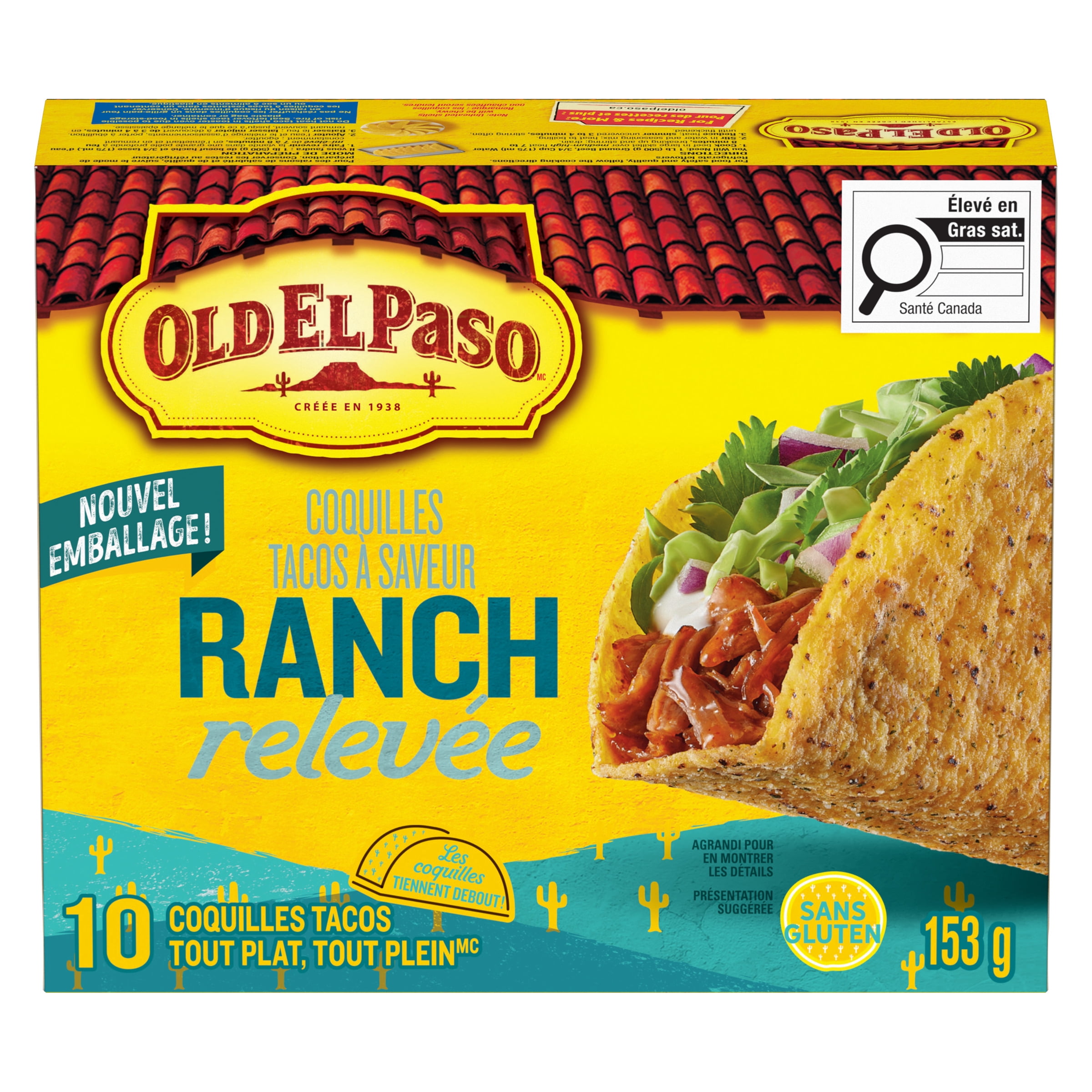 Coquilles à tacos Sans gluten Explosion ranch d'Old El Paso