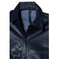 thumbnail image 3 of Chemise en Cuir Pur pour Femmes, Bleu Marine, 3 of 7