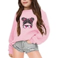 thumbnail image 1 of YOUSNH Chandails pour Enfants Chandails d'Automne et d'Hiver à Lettres Imprimées Col Rond Manches Longues Hauts Chandails à Capuche pour Filles Rose 5-6 Ans, 1 of 6