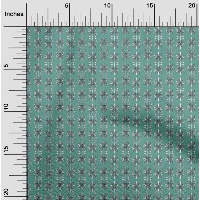 oneOone Viscose Chiffon Fabric Dot & Floral Block Decor Fabric Printed BTY 42 Inch Wide