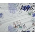 thumbnail image 4 of oneOone Polyester Lycra Lavender Blue Fabric Stamps & Direction Compass Travel Sewing Craft Projects Fabric Prints By Yard 56 Inch Wide, 4 of 4