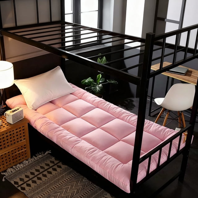 A Class Fiber Mattress for Student Bed, Thickened and Soft with Water-Washed Fabric, Foldable for Easy Storage, Breathable for Comfortable Sleep