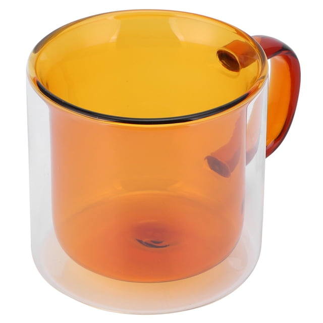 Glass Coffee Mug, Glass Mug 250ml Durable Borosilicate Glass For Water For Coffee For Wine For Beverage Yellow