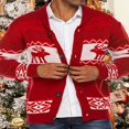 thumbnail image 2 of Men‘s Christmas Cardigans Ugly  Sweaters Reindeer Snowflake Shawl Collar Knitted Cardigan Sweater, 2 of 4