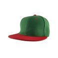 thumbnail image 1 of Top Headwear Flat Bill Adjustable Snapback Cap - Green/Red, 1 of 2