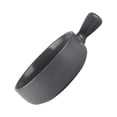 thumbnail image 4 of Round Ceramics Baking Plate Practical Household Handle Baking Tray Fruit Salad Plate for Home Kitchen Bakery (Grey), 4 of 8