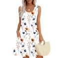 thumbnail image 1 of Staron Robes d'Été pour Femmes en Liquidation à Moins de 10 $ Sans Manches Amples Ligne A Poches Robe Décontractée Vacances Plage Fluide Cache-Maillot Col Rond Robe d'Été L, 1 of 6