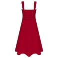 thumbnail image 2 of TSSOE Robe de Fête Élégante Sans Manches en Mousseline pour Filles, Col en V, Corsage Froncé, Robe pour Demoiselles d'Honneur, Bourgogne 10, 2 of 5