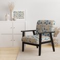 thumbnail image 2 of Designart "Seashell Coastal Serenity II" Blue Floral Upholstered Accent Chair - Cottage Arm Chair For Bedroom, 2 of 7
